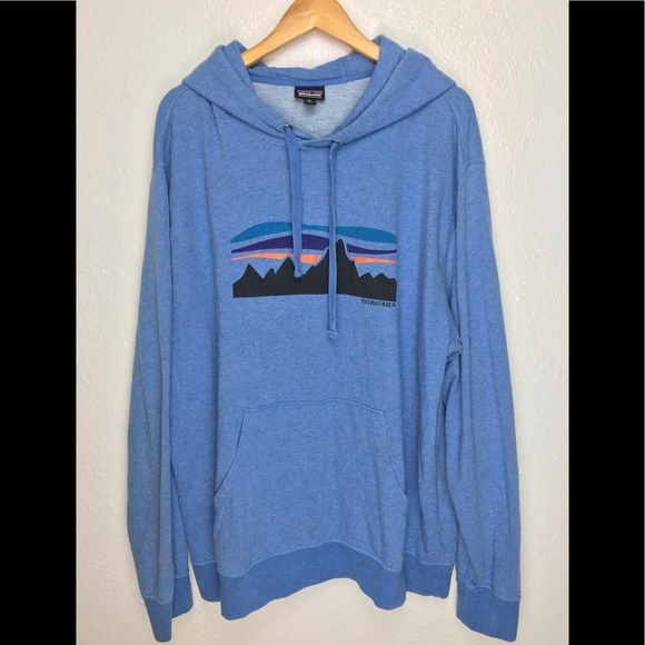 light blue patagonia hoodie